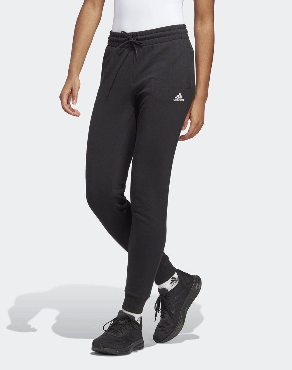 Adidas Παντελονι Φορμας W Lin Ft Cf Pt Γυναικα Ρουχα Παντελονια Παντελονι Φορμας Black Βαμβακι Ic6868 Black/White - Koolfly