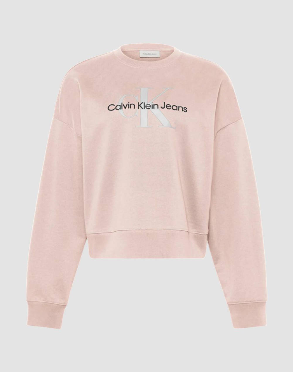 Calvin Klein Jeans Ls Monologo French Terry Rlxd Cn Women Clothes Tops Sweatshirts Lightpink Cotton,Synthetic Lv047B234G Ln4 Female Sweatshirts