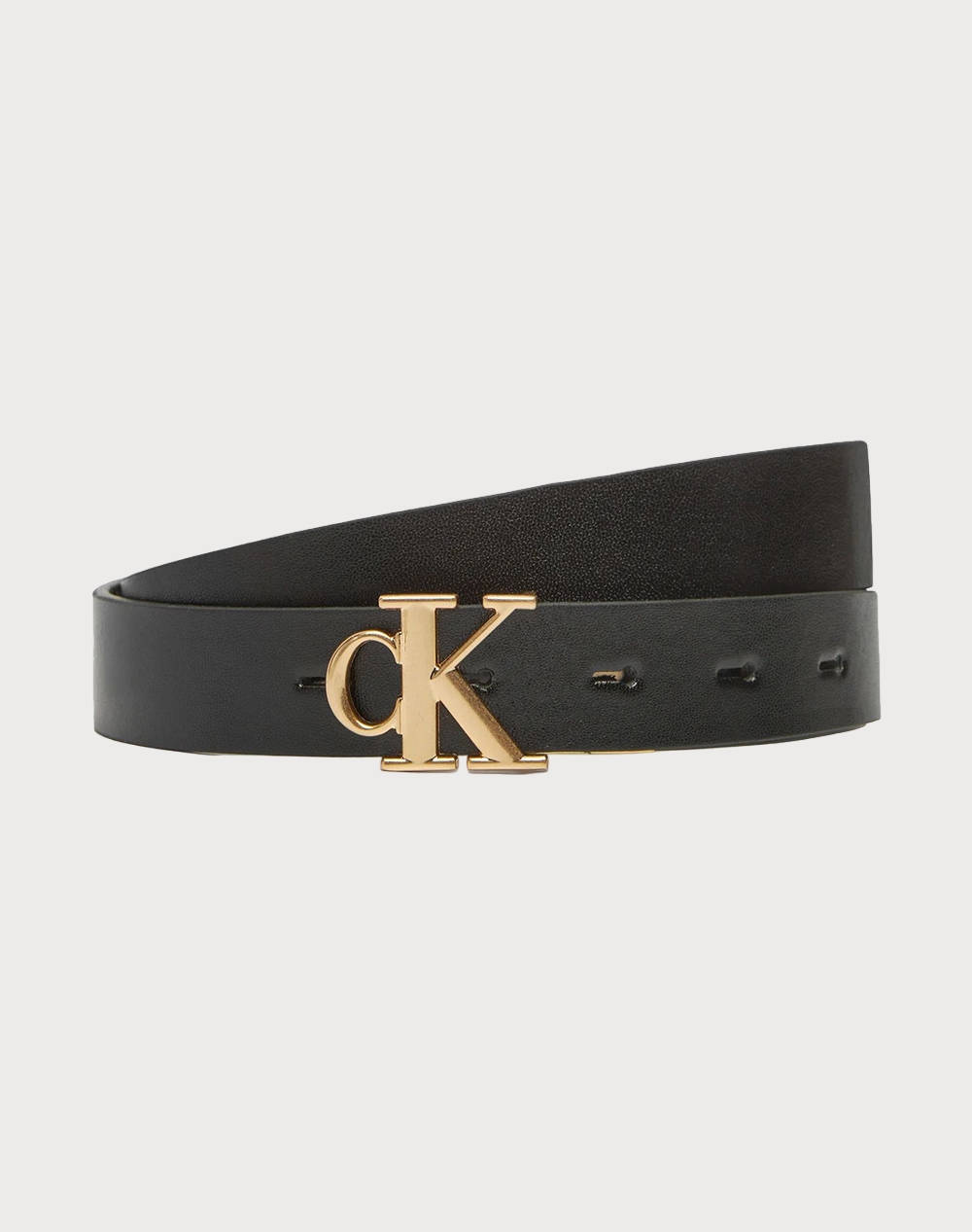 Calvin Klein Jeans Monogram Placque Buckle 25Mm Rev Women Accessories Belts Jetblack Leather Lv04K7005G Yiq Female Belts Black