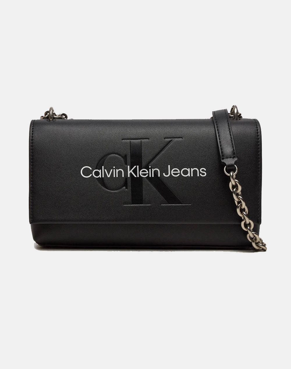 Calvin Klein Sculpted Ew Flap W/Chain25 Mono (Dimensions: 25 X 16 X 6.5 Cm.) Women Accessories Bags Black Imitation Leather K60K612221 01R Female Bags