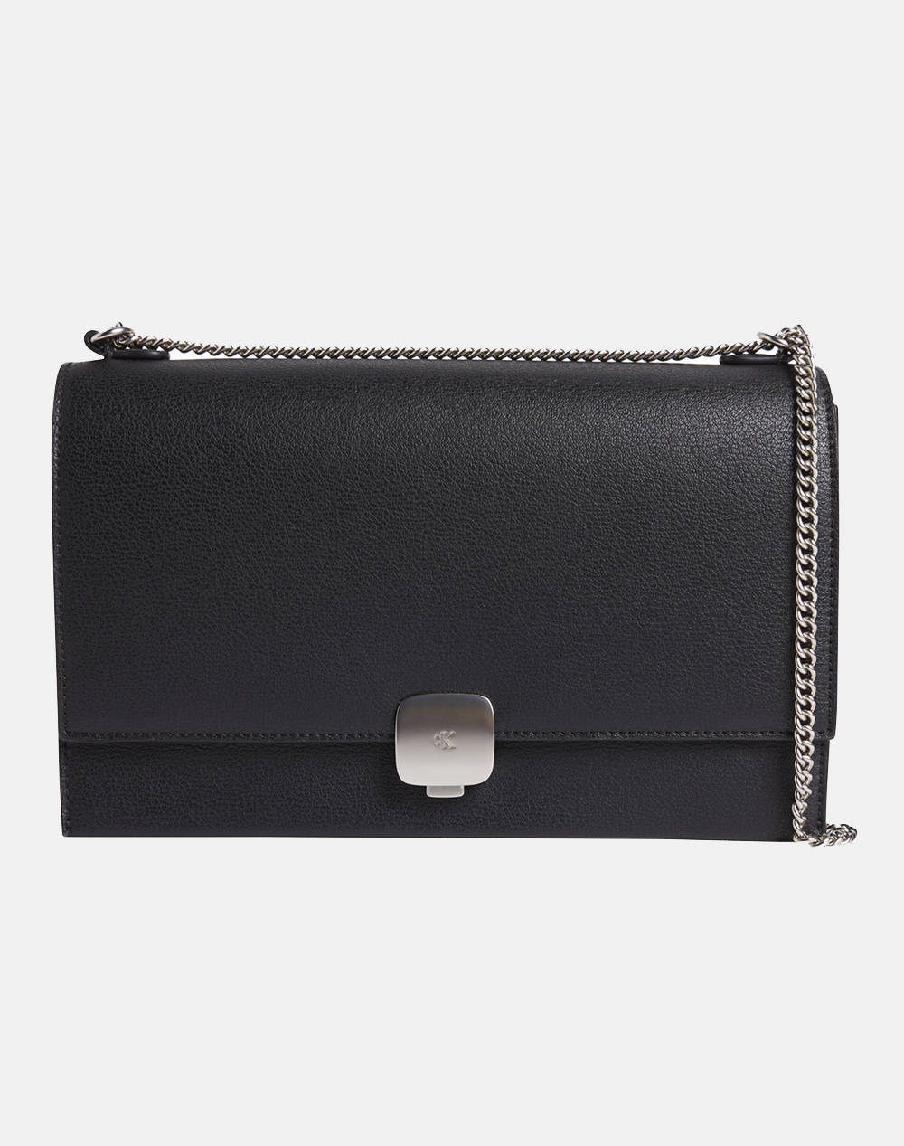 Calvin Klein Forged Lock Flap Bag (Dimensions: 17 X 27 X 9Cm) Women Accessories Bags Black Imitation Leather K60K612709 Beh Female Bags Black