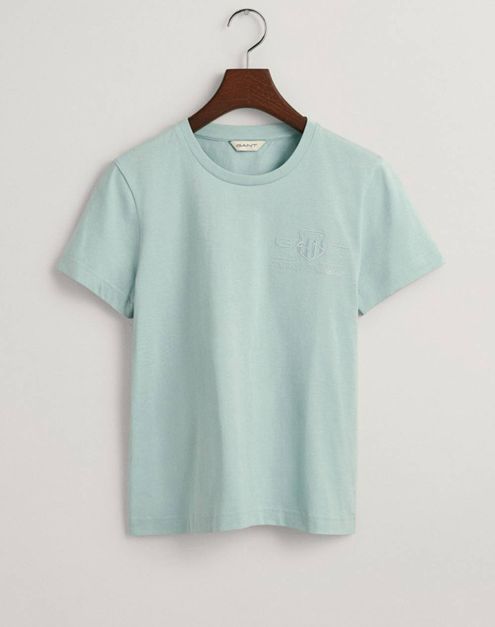 Gant Reg Tonal Shield Ss T Shirt Women Clothes Tops T Shirts Mintgreen Cotton 3Gw4200262 355 Female T-Shirts Green