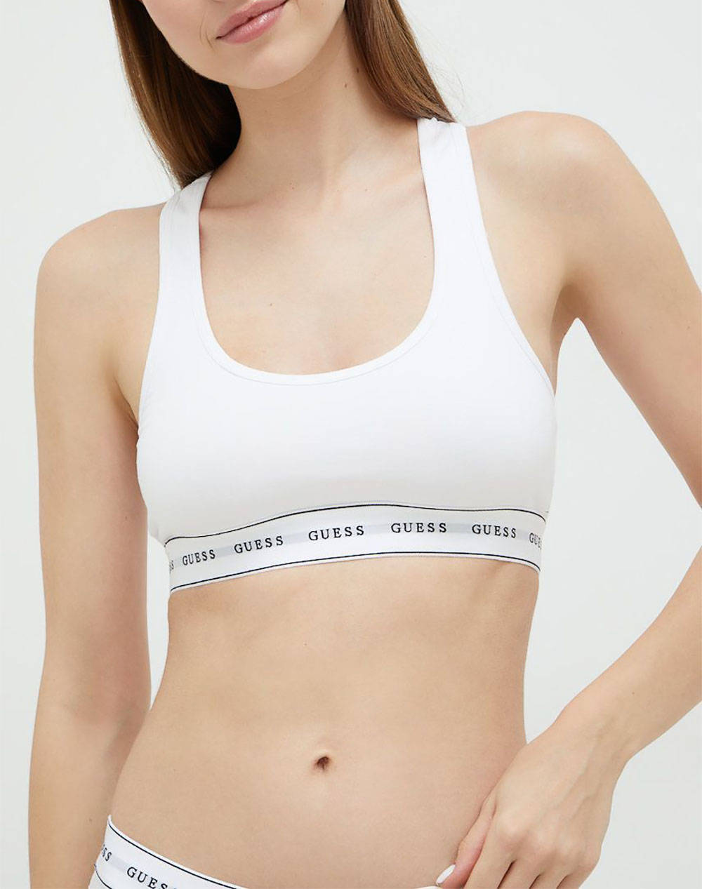 Guess Carrie Bralette Women''S Underwear Women Underwear Bras White Cotton,Elastic,Synthetic O97C01Kbbu1 G011 Female Bras