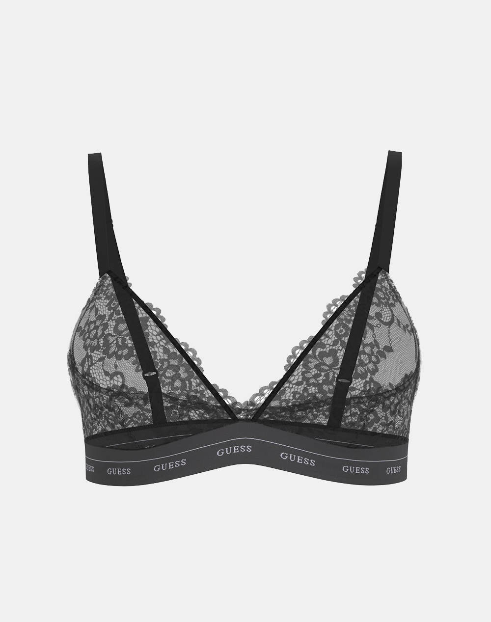 Guess Jane Triangle Flowery Lace Band Solid Underwear W Women Underwear Bras Jetblack Elastic,Synthetic O4Yc00Pz01C Jblk Female Bras Black