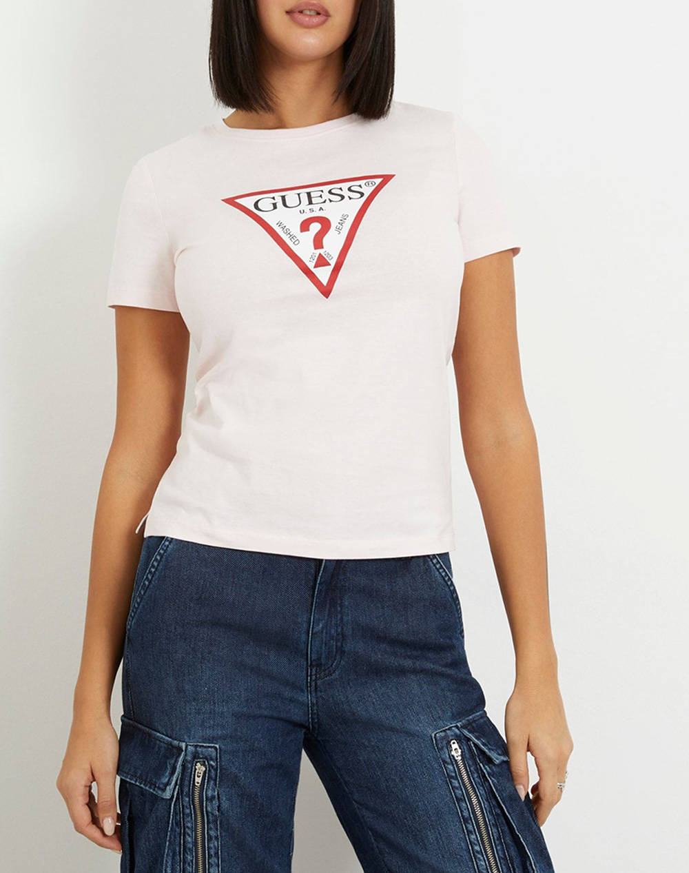 Guess T Shirt Women Clothes Tops T Shirts Lightpink Cotton W1Yi1Bi3Z14 A60W Female T-Shirts