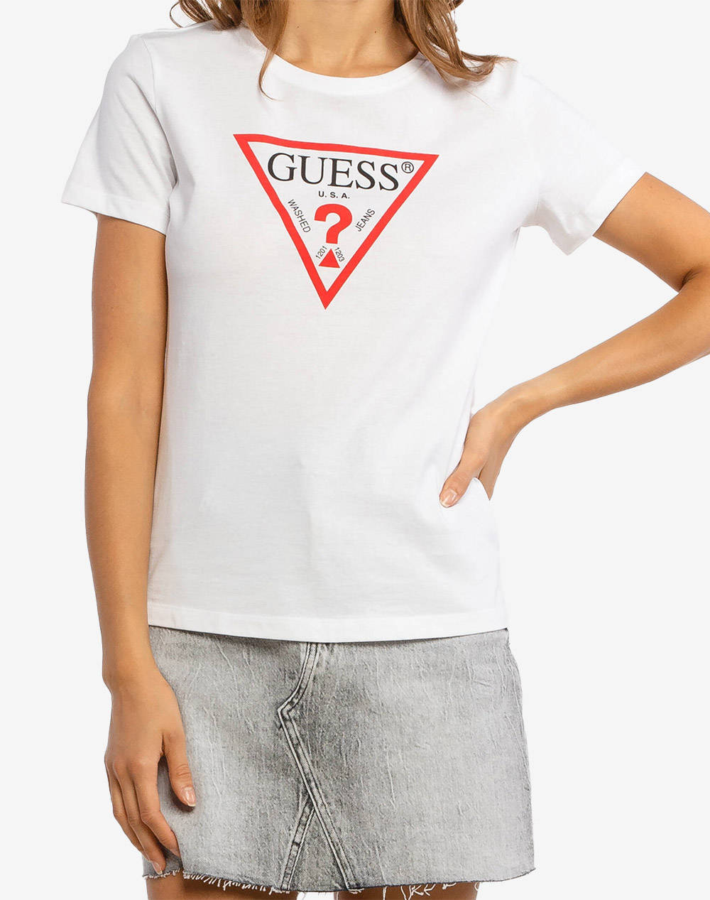 Guess T Shirt Women Clothes Tops T Shirts White Cotton W1Yi1Bi3Z14 G011 Female T-Shirts