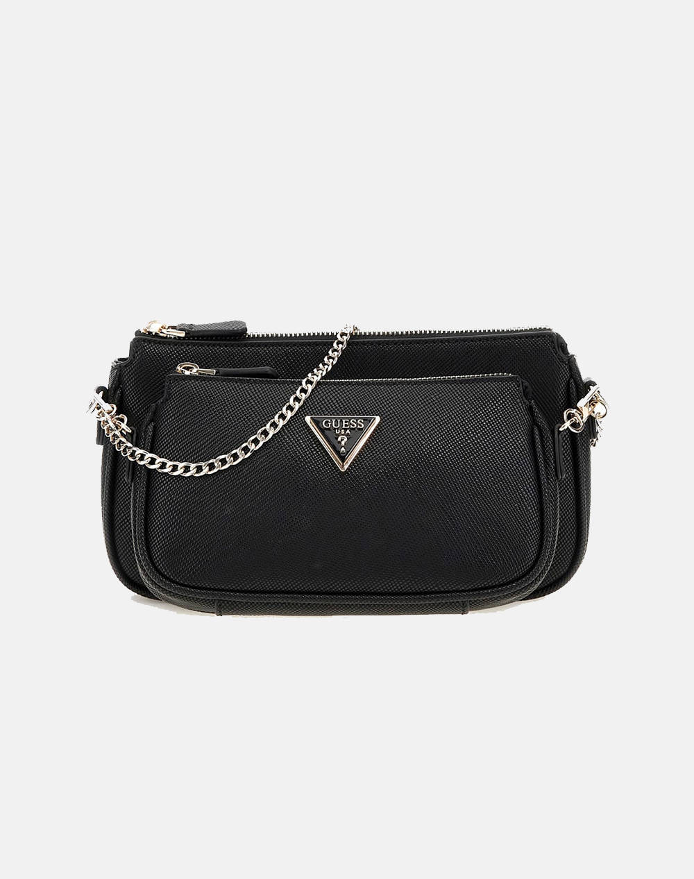 Guess Noelle Dbl Pouch Crossbody Women''S Bag (Dimensions: 24 X 13 X 5 Cm) Women Accessories Bags Black Imitation Leather Hwzg7879710 Bla Female Bags