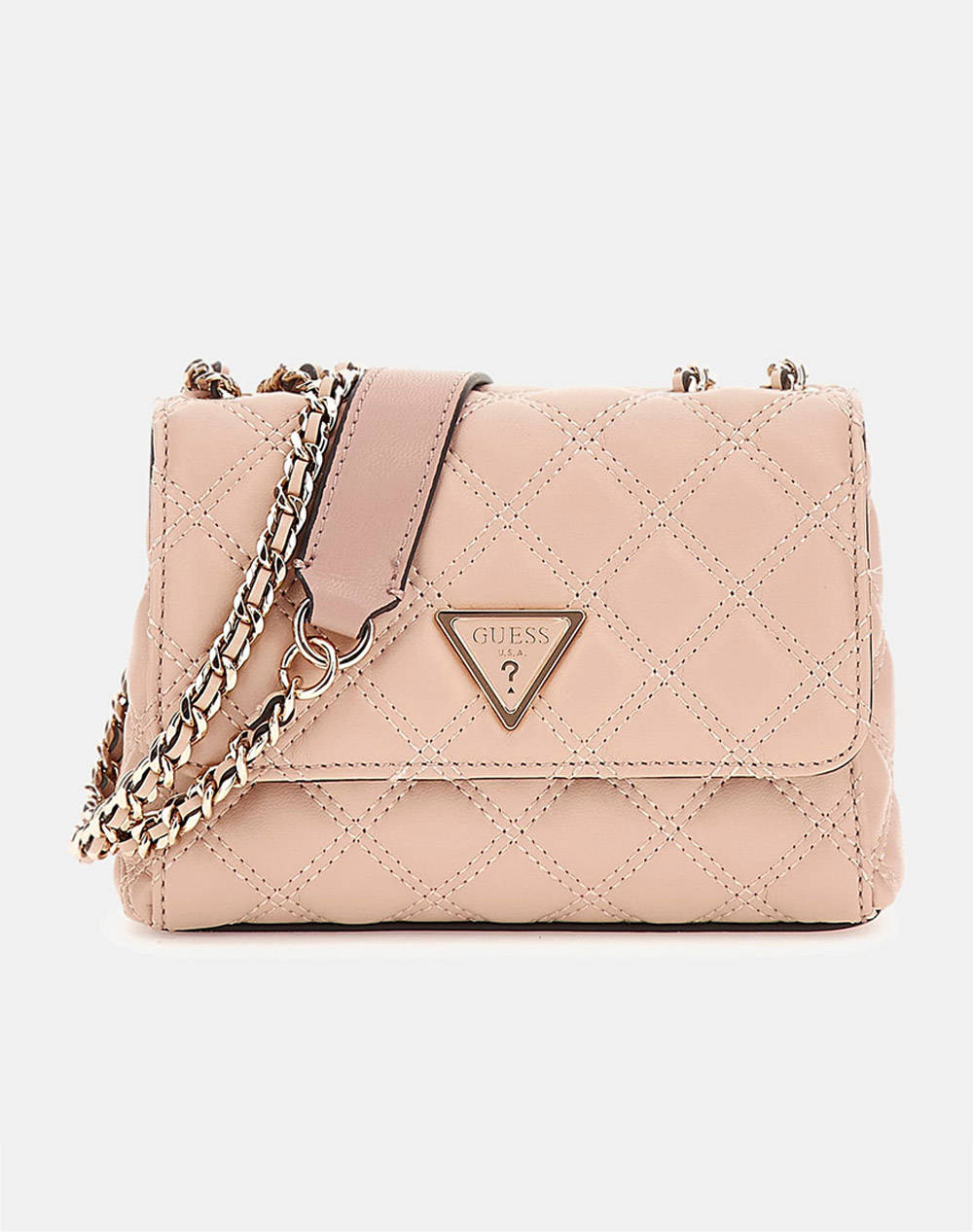 Guess Giully Mini 2 Comp Cnvrtbl Flp Women''S Bag (Dimensions: 18 X12 X 6Cm.) Women Accessories Bags Nude Leatherette Hwqg8748740 Lbg Female Bags