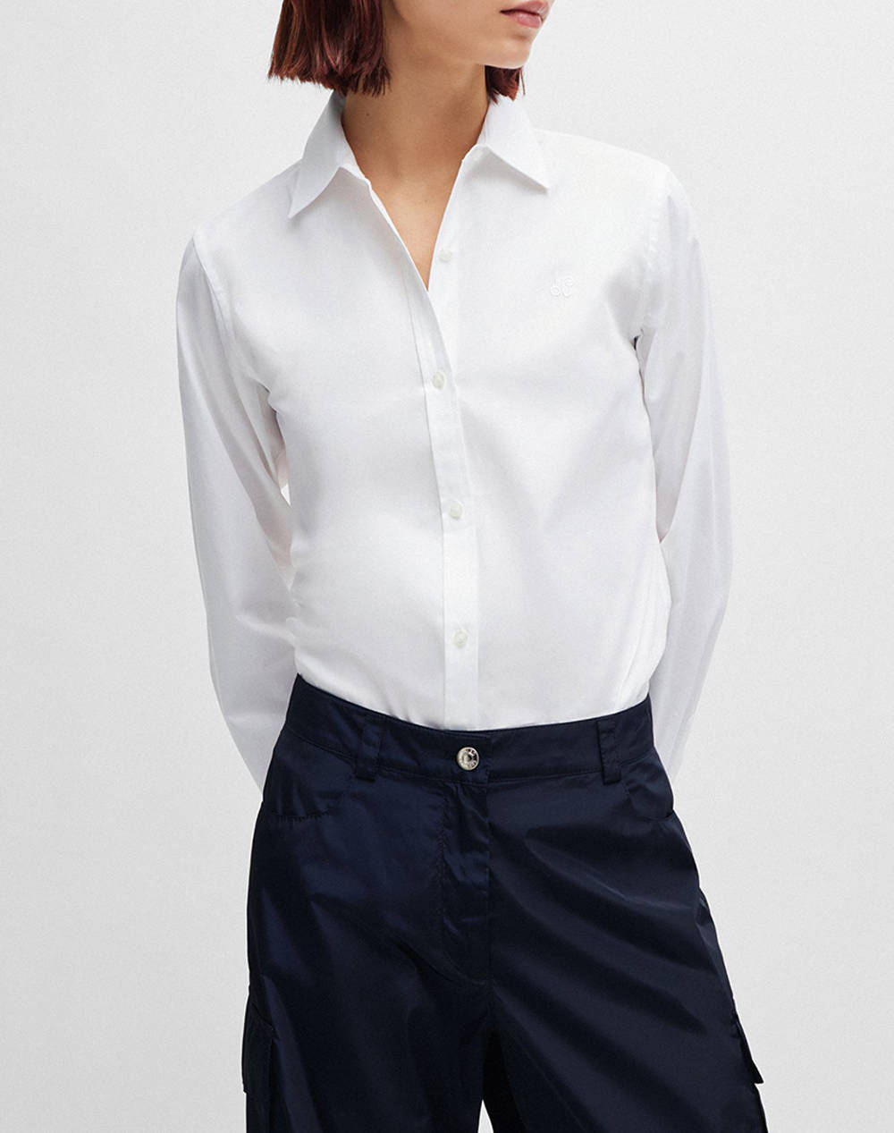 Hugo The Essential Shirt 10251212 01 Γυναικα Ρουχα Πουκαμισα White Βαμβακιμε Ελασταν 50496339 100