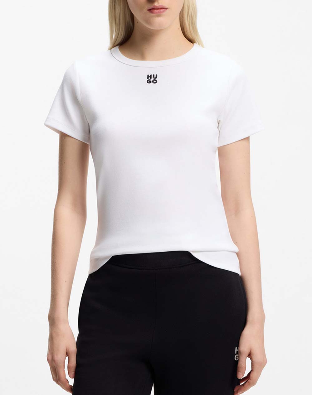 Hugo Deloris 10258222 01 Γυναικα Ρουχα Μπλουζες Τ Shirt White Βαμβακι,Με Ελασταν,Συνθετικο 50512002 100 100 - Koolfly