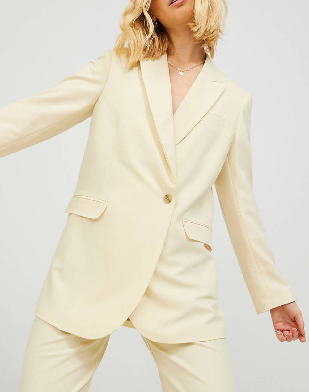 Jjxx Jxmary Blazer Noos Wvn Women Clothes Outerwear Blazers Ivory Viscose,Elastic,Synthetic 12200590 Seedpearl Female Blazers