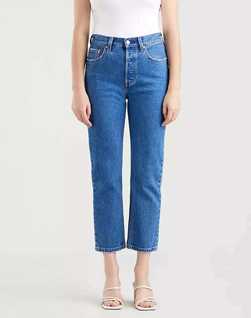 Levis 501 Crop Women Clothes Trousers Jeans/5P/Cargo Denimblue Cotton,Elastic 36200 0225 0225 Female Jeans/5P/Cargo Blue