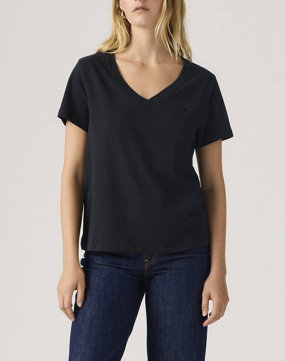 Levis Favorite V Neck Hm Γυναικα Ρουχα Μπλουζες Τ Shirt Black Βαμβακι 005J6 0012 0012