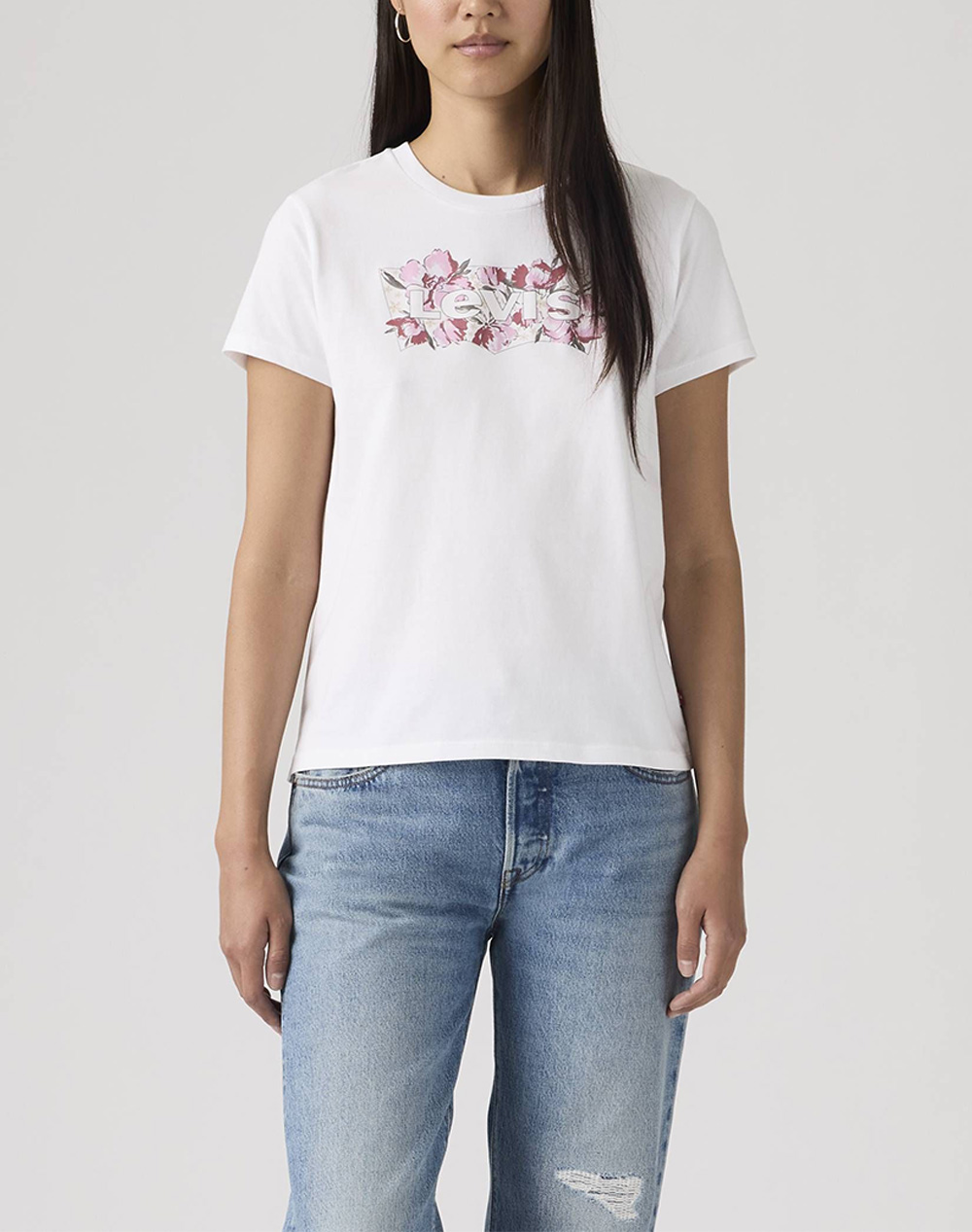 Levis The Perfect Tee Γυναικα Ρουχα Μπλουζες Τ Shirt White Βαμβακι 17369 3387 3387