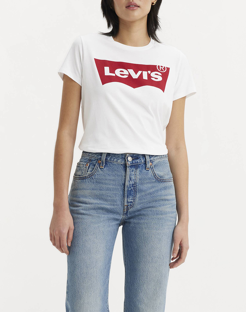 Levis The Perfect Tee Γυναικα Ρουχα Μπλουζες Τ Shirt Offwhite Βαμβακι 17369 0053 0053 - Koolfly
