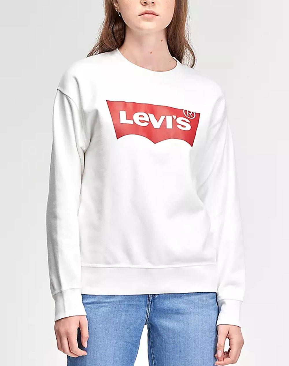 Levis Μπλουζα Φουτερ Graphic Standard Crew Γυναικα Ρουχα Μπλουζες Φουτερ White Βαμβακι 18686 0011 0011 - Koolfly
