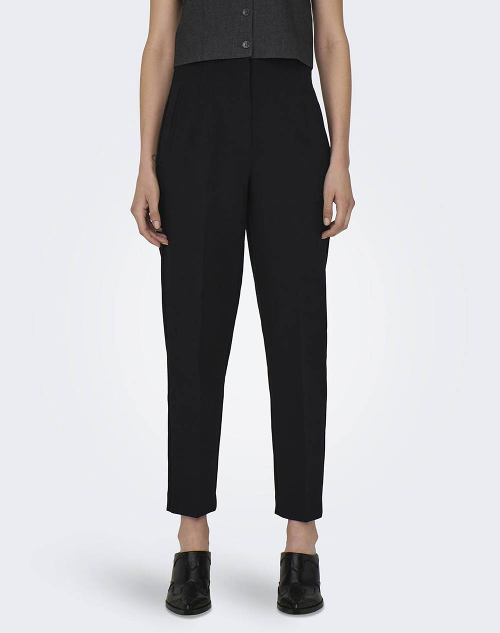 Only Onlraven Life Hw Pant Tlr Women Clothes Trousers Fabric Trousers Black Viscose,Elastic,Synthetic 15298565 Black Female Fabric Trousers Black