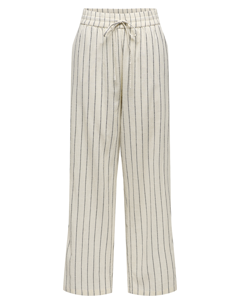 Only Onltizana Stripe Loose Pants Wvn Noos Γυναικα Ρουχα Παντελονια Υφασματινα Biege Βαμβακι 15372619 Silver Liningblack Stripes