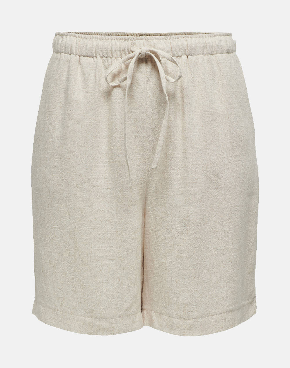 Only Onlsiesta Mw Pull Up Lin Bl Shorts Noos Women Clothes Shorts/Bermudas Shorts Biege Viscose,Linen 15333032 Moonbeam Female Shorts Biege