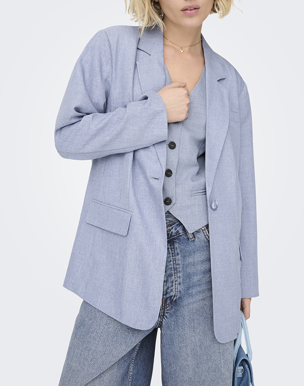 Only Onllinda Ls Boyfr Mel Blazer Tlr Noos Γυναικα Ρουχα Πανωφορια Σακακια Lightblue Με Ελαστανσυνθετικο 15328158 Vintage Indigomelange