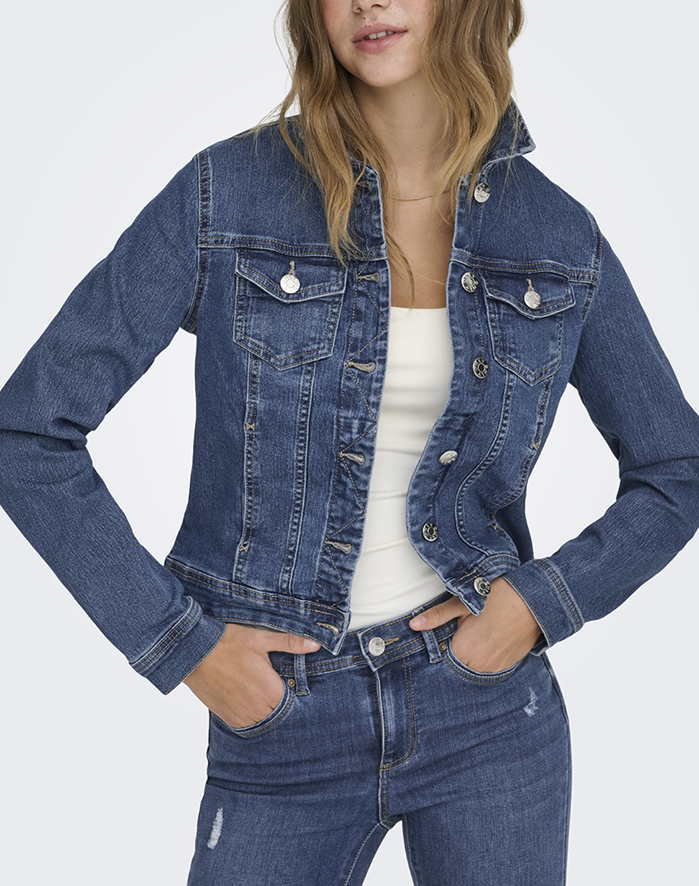 Only Onlwonder Dnm Jacket Noos Γυναικα Ρουχα Πανωφορια Μπουφαν Μπουφαν Denimblue Βαμβακι,Με Ελασταν,Συνθετικο 15243147 Medium Blue Denim - Koolfly
