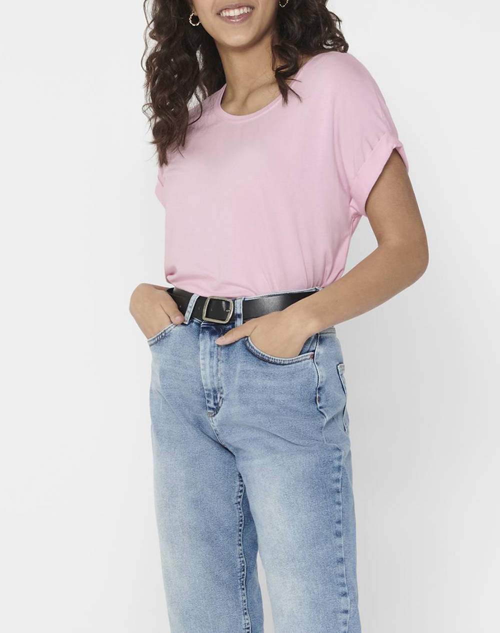 Only Onlmoster S/S O Neck Top Noos Jrs Γυναικα Ρουχα Μπλουζες Τ Shirt Pink Συνθετικο 15106662 Pink Lady - Koolfly