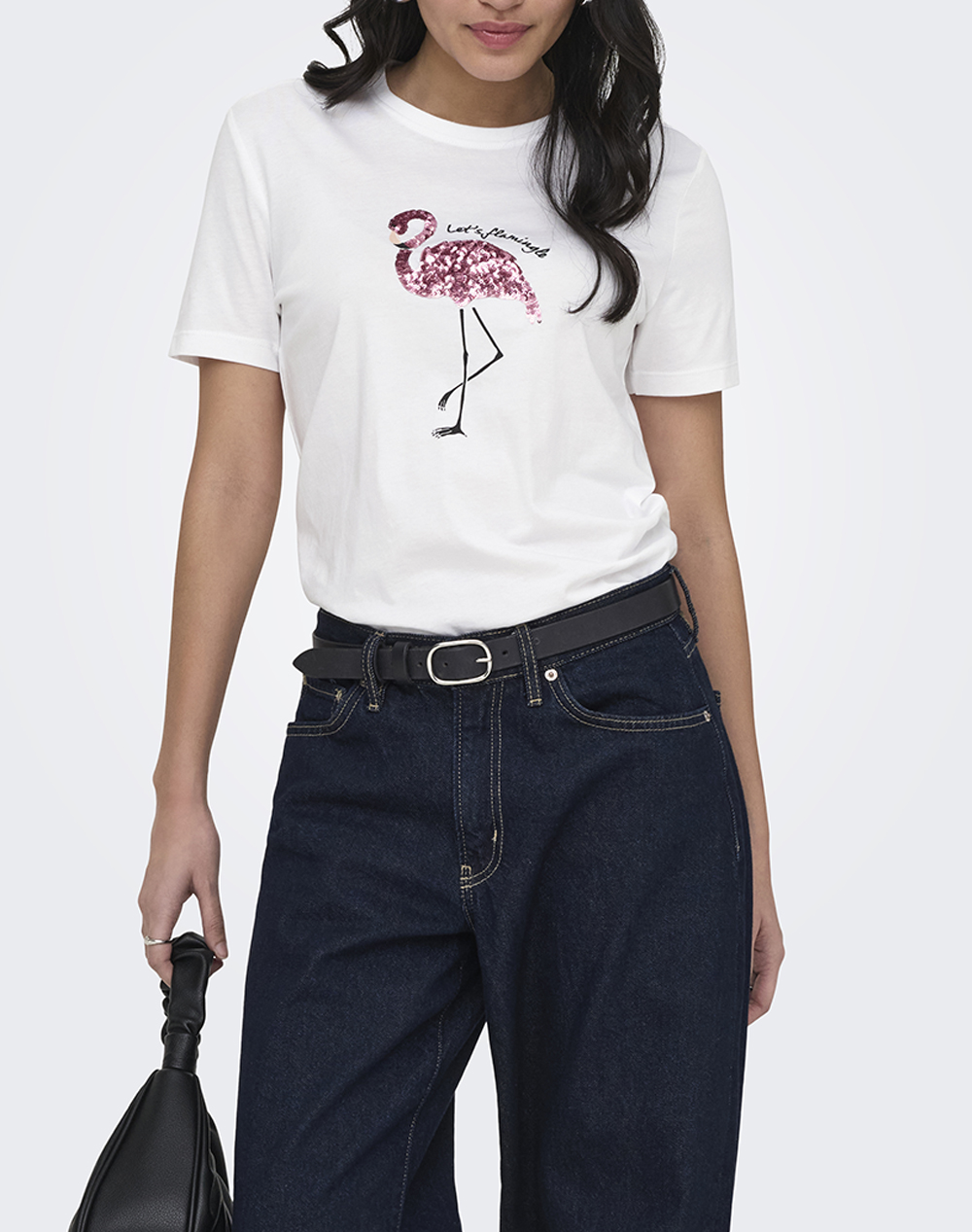 Only Onlkita Reg S/S Print Top Noos Γυναικα Ρουχα Μπλουζες Τ Shirt Multi Βαμβακι 15367568 Bright Whiteflamingle