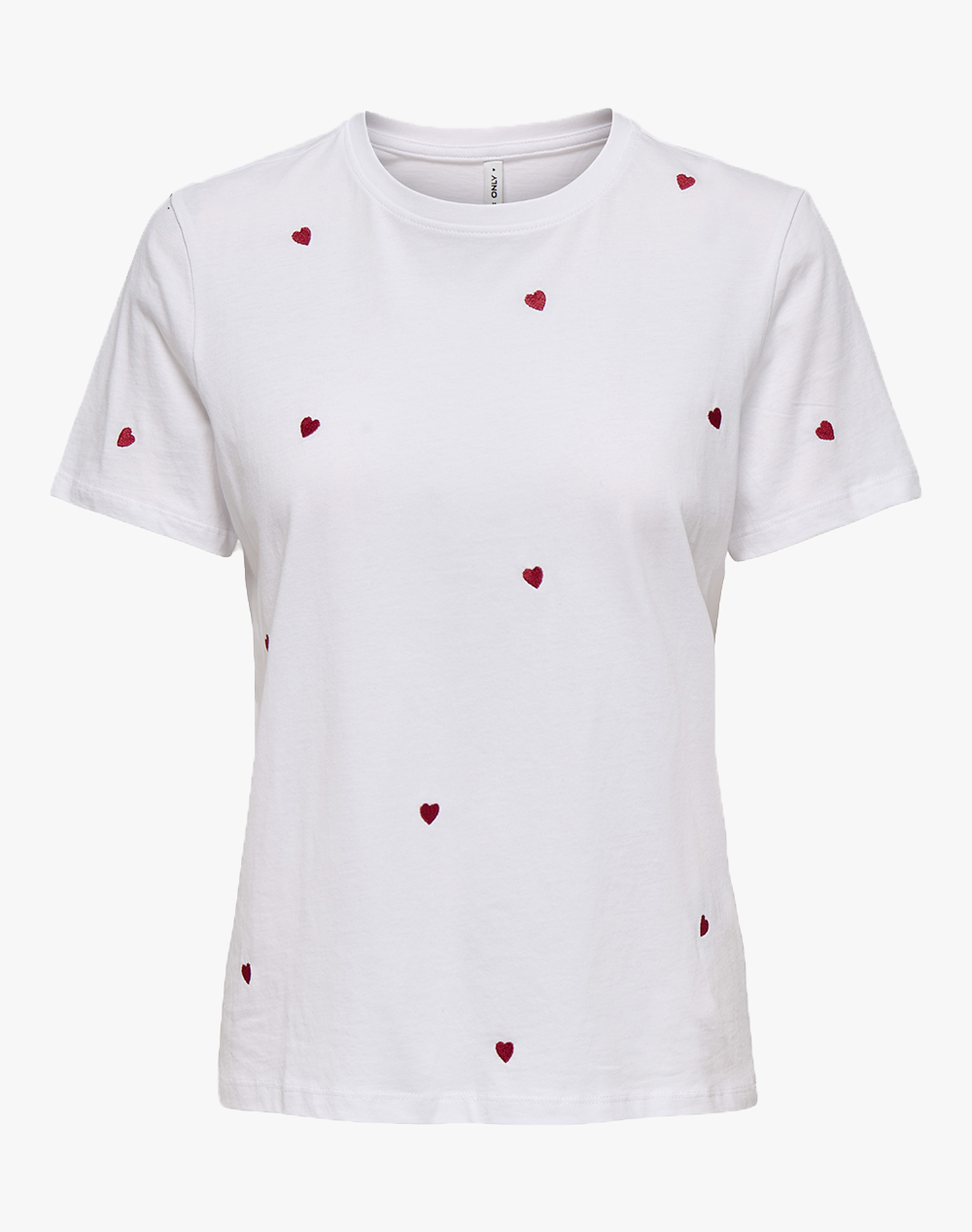 Only Onlketty S/S O Neck Top Jrs Noos Γυναικα Ρουχα Μπλουζες Τ Shirt Offwhite Βαμβακι 15288473 Bright Whiteheart