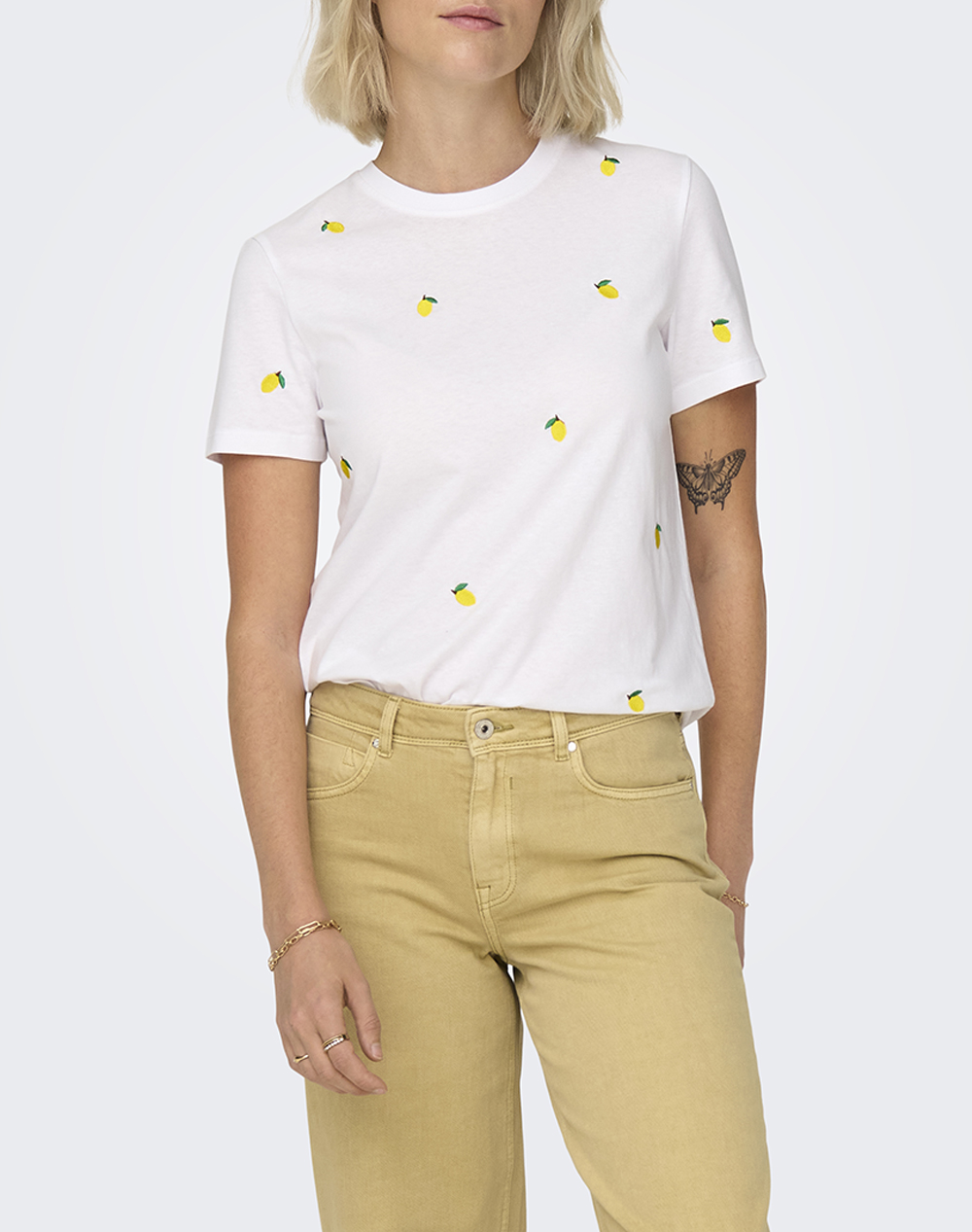Only Onlketty S/S O Neck Top Jrs Noos Γυναικα Ρουχα Μπλουζες Τ Shirt White Βαμβακι 15288473 Bright Whitelemon