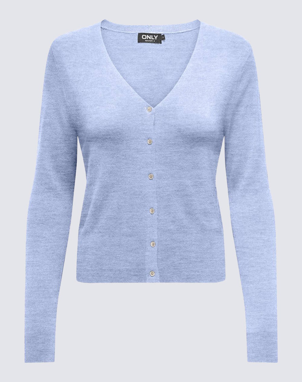 Only Onlvenice Life Ls Vneck Cardi Knt Noos Women Clothes Tops Knits Ciel Viscose,Elastic,Synthetic 15333985 Kentucky Bluemelange Female Knits