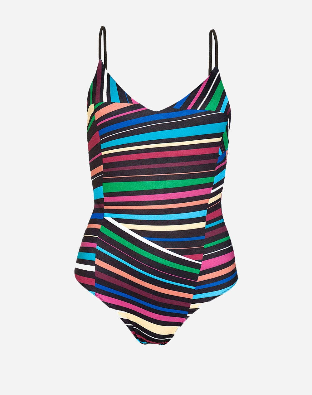 Sun Of A Beach Majorca Tiles V Shape Swimsuit Women''S Black Women Clothes Swimwear One Piece Multi Elastic,Synthetic Cl Swim Vsh Mat Majorca Tiles