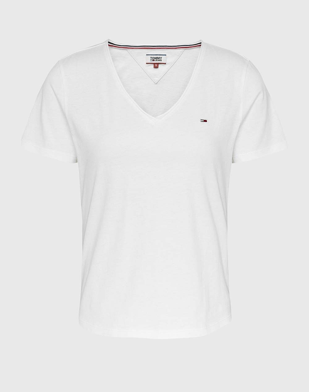 Tommy Jeans Tjw Slim Soft V Neck Tee Γυναικα Ρουχα Μπλουζες Τ Shirt White Βαμβακι Dw0dw14617 Ybr - Koolfly