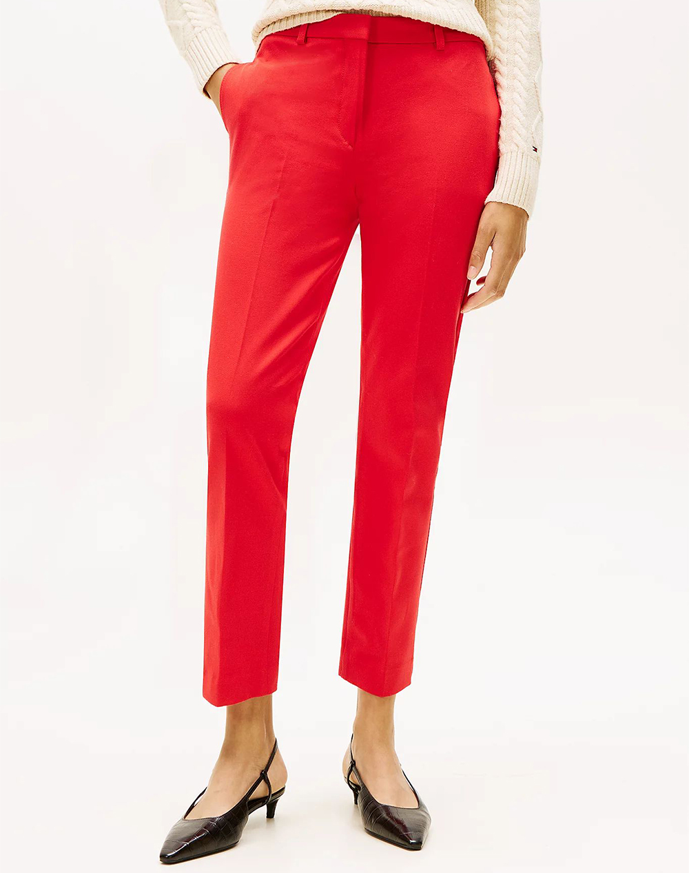 Tommy Hilfiger Gabardine Slim Pant Γυναικα Ρουχα Παντελονια Chinos Red Βαμβακιμε Ελασταν Ww0Ww48350 Xlg