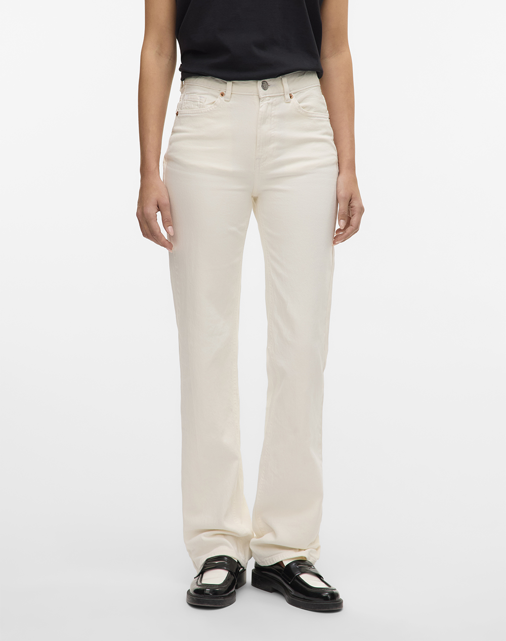Vero Moda Vmtessa Hr Straight Jeans Color Ga Noos Γυναικα Ρουχα Παντελονια Jean/5P/Cargo Offwhite Βαμβακι,Με Ελασταν 10324274 Bright White - Koolfly