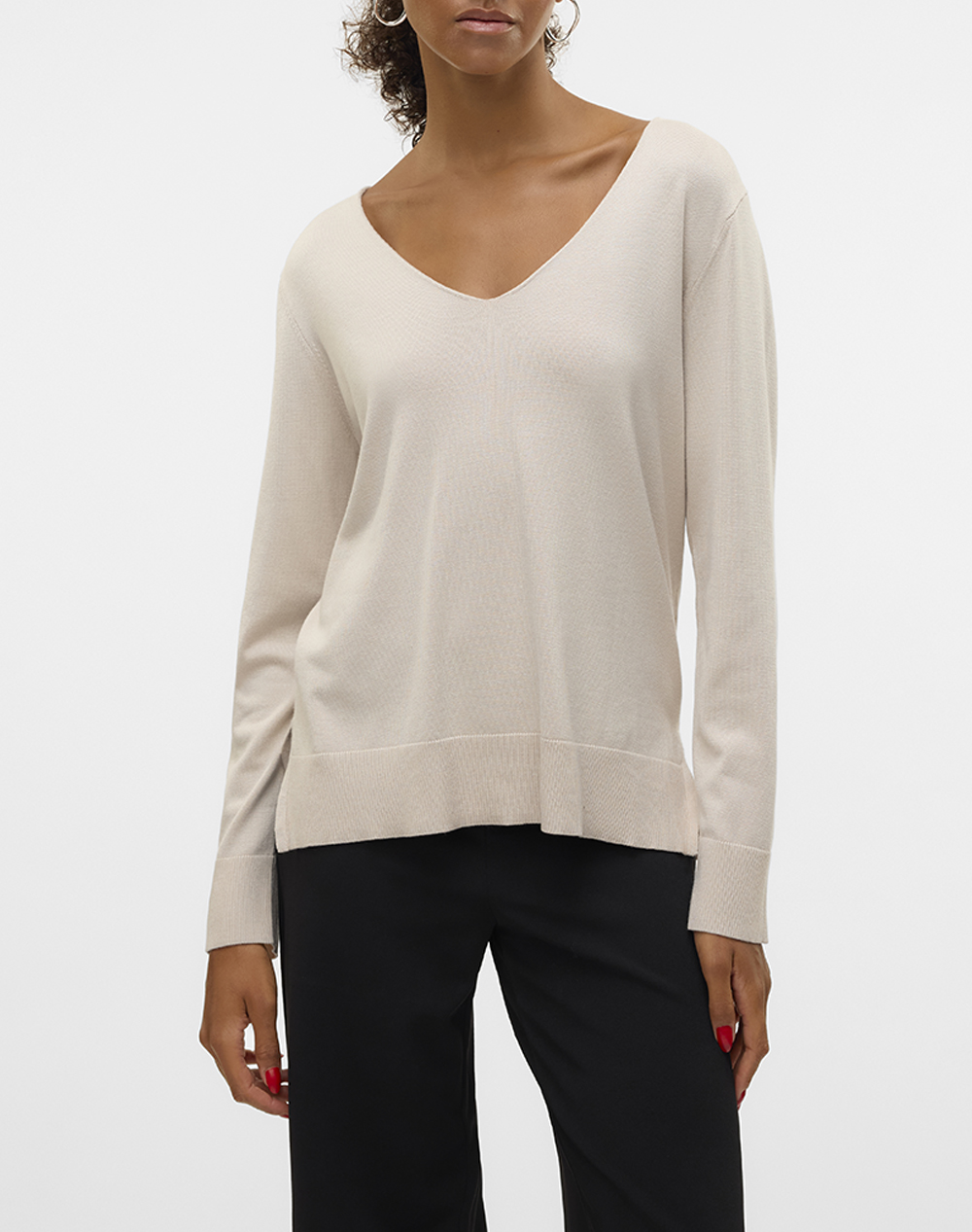 Vero Moda Vmsilje Ls V Neck Pullover Ga Noos Γυναικα Ρουχα Μπλουζες Πλεκτα Ecru Βισκοζ,Συνθετικο 10320451 Moonbeam - Koolfly