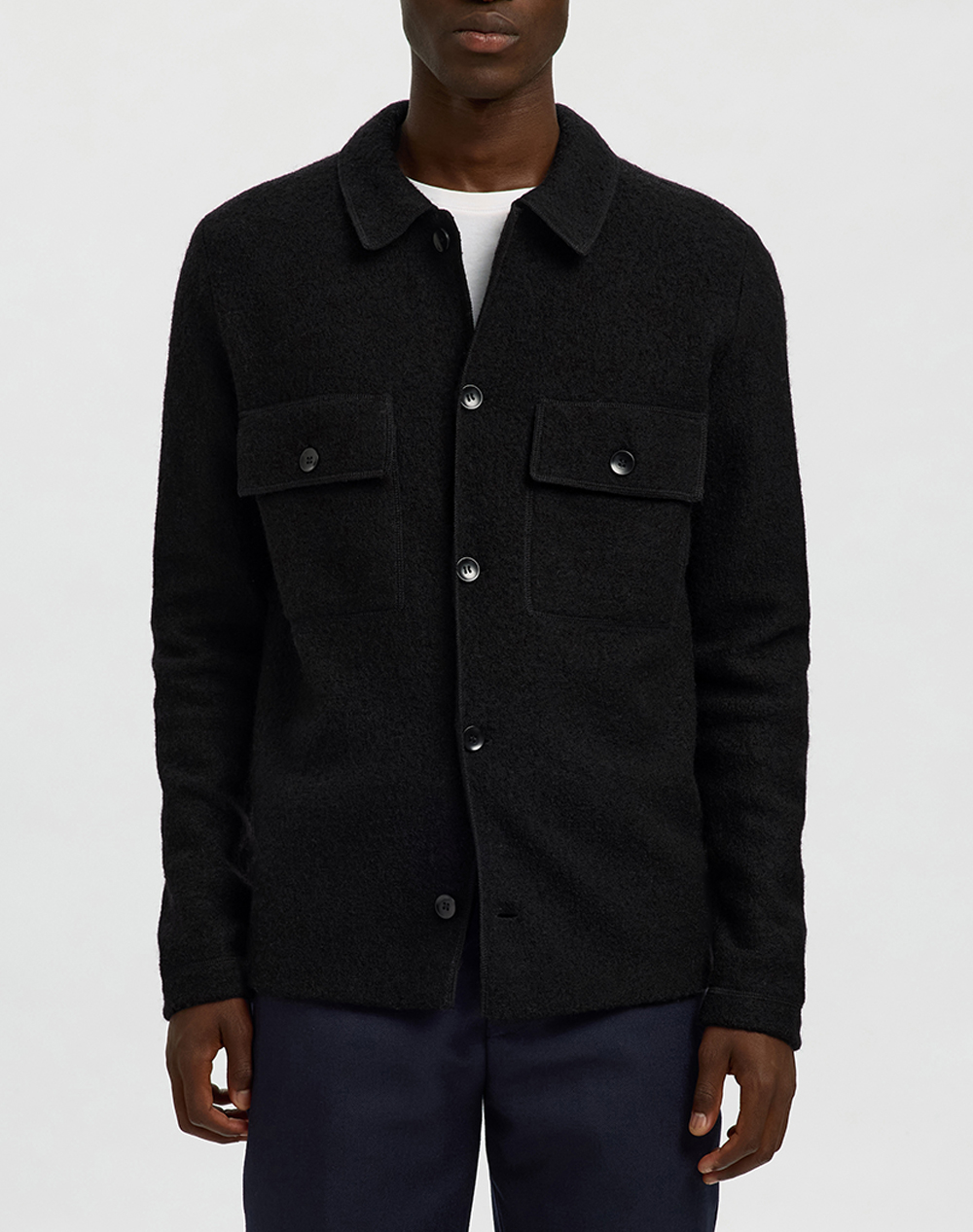 Selected Slhnealy Ls Knit Workwear Cardigan Noos Ανδρας Ρουχα Ζακετες Πλεκτες Ζακετες Black Μαλλι 16098580 Black