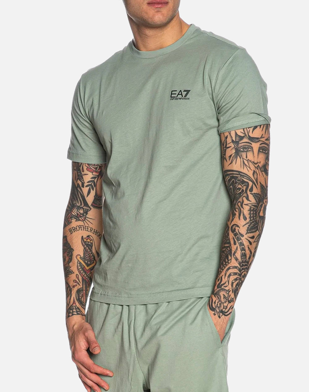 Ea7 T Shirt Men Clothes T Shirts & Sweatshirts T Shirts Olive Cotton,Elastic 8Npt25Pjvpz U9024 Male T-Shirts