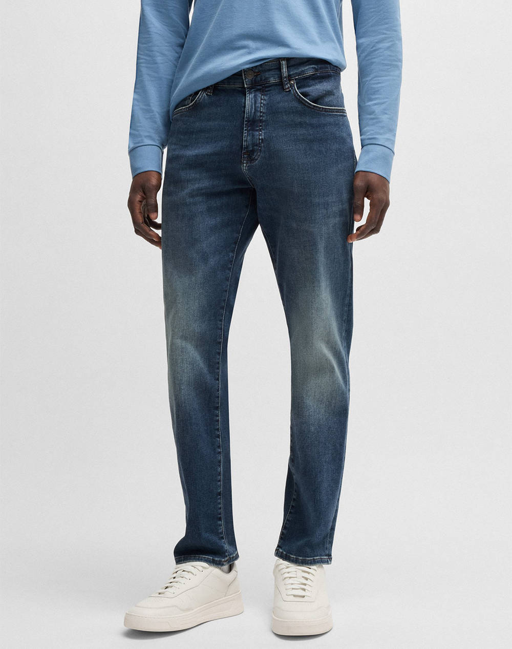 Boss Re.Maine Bo 10263422 02 Men Clothes Trousers Jeans Denimblue Cotton,Elastic 50534670 411 Male Jeans Blue