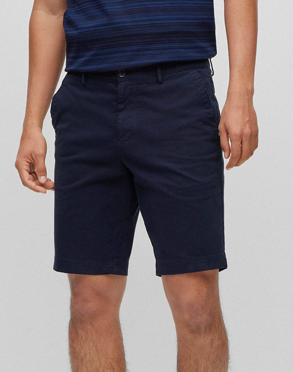 Boss Pants Slice Short Men Clothes Shorts/Bermudas Chinos Denimdarkblue Cotton,Elastic 50487993 404 Male Chinos Blue