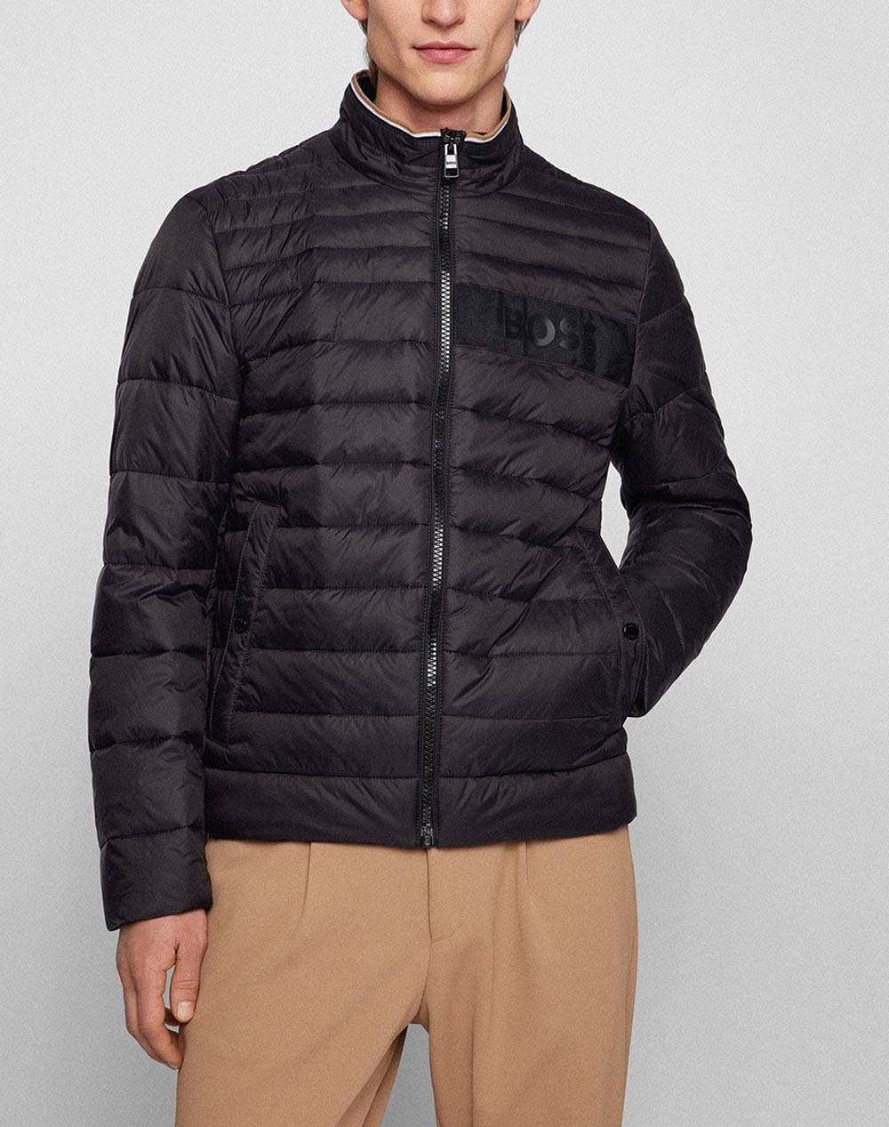 Boss Winter Jacket Darolus Men Clothes Outerwear Jackets Black Synthetic 50464308 001 Male Jackets Black