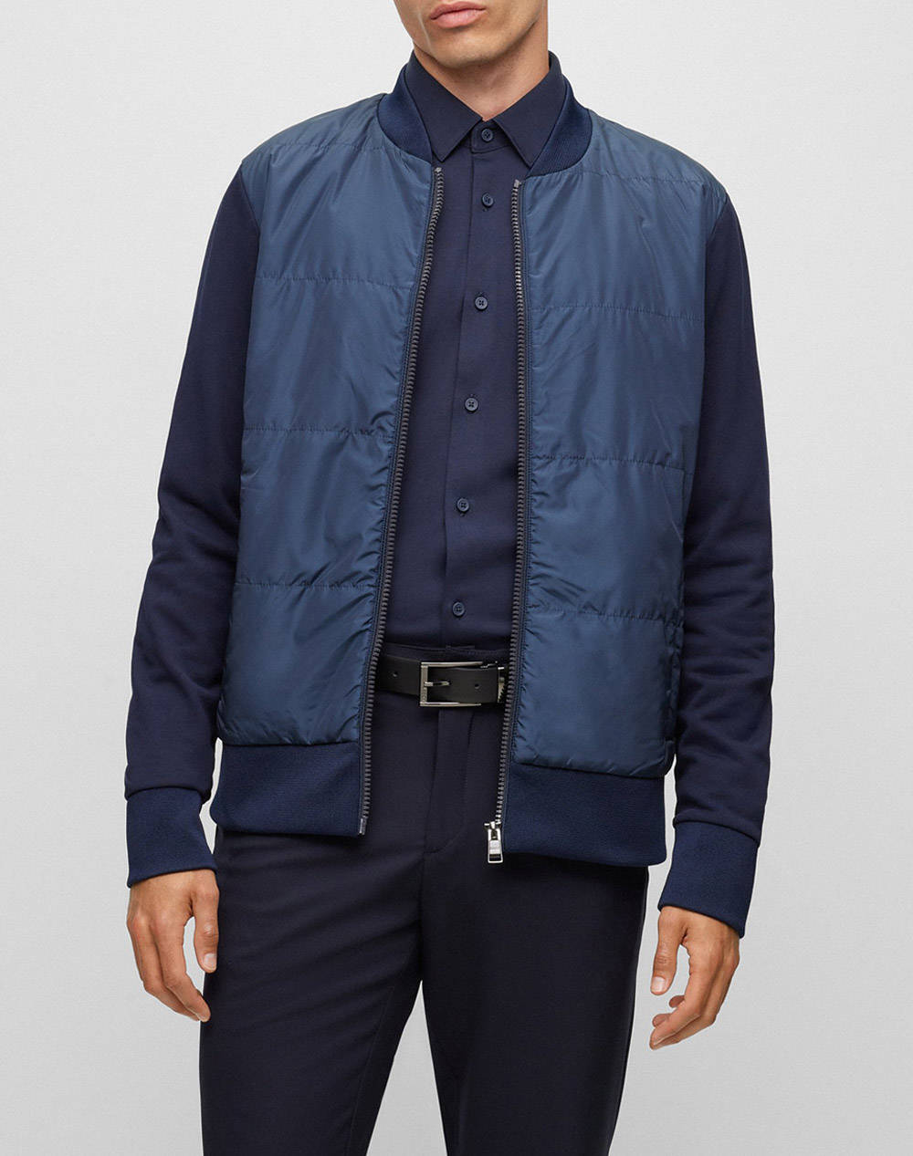 Boss Skiles 42 10241654 01 Men Clothes Jackets Zip Through Hoodies Darkblue Cotton,Synthetic 50468529 404 Male Zip Through Hoodies Blue