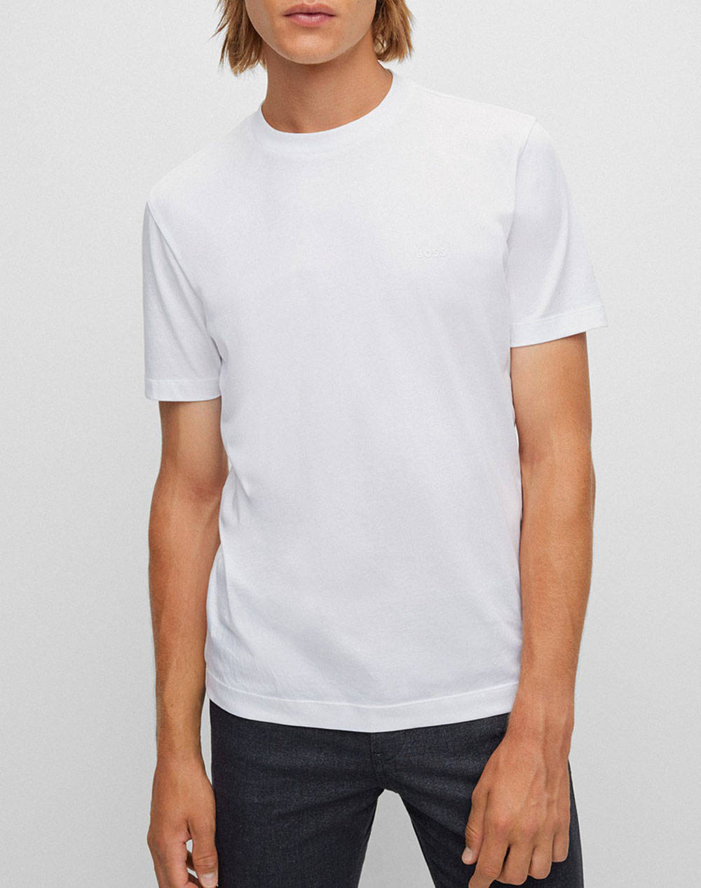 Boss Jersey Thompson 01 Men Clothes T Shirts & Sweatshirts T Shirts White Cotton 50468347 100 Male T-Shirts
