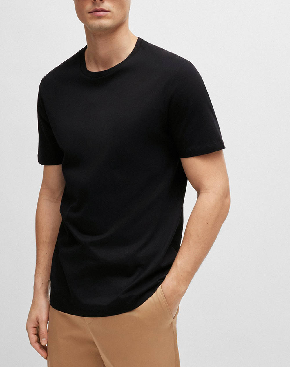 Boss Tessler 150 10241543 01 Men Clothes T Shirts & Sweatshirts T Shirts Black Cotton 50468395 001 Male T-Shirts Black