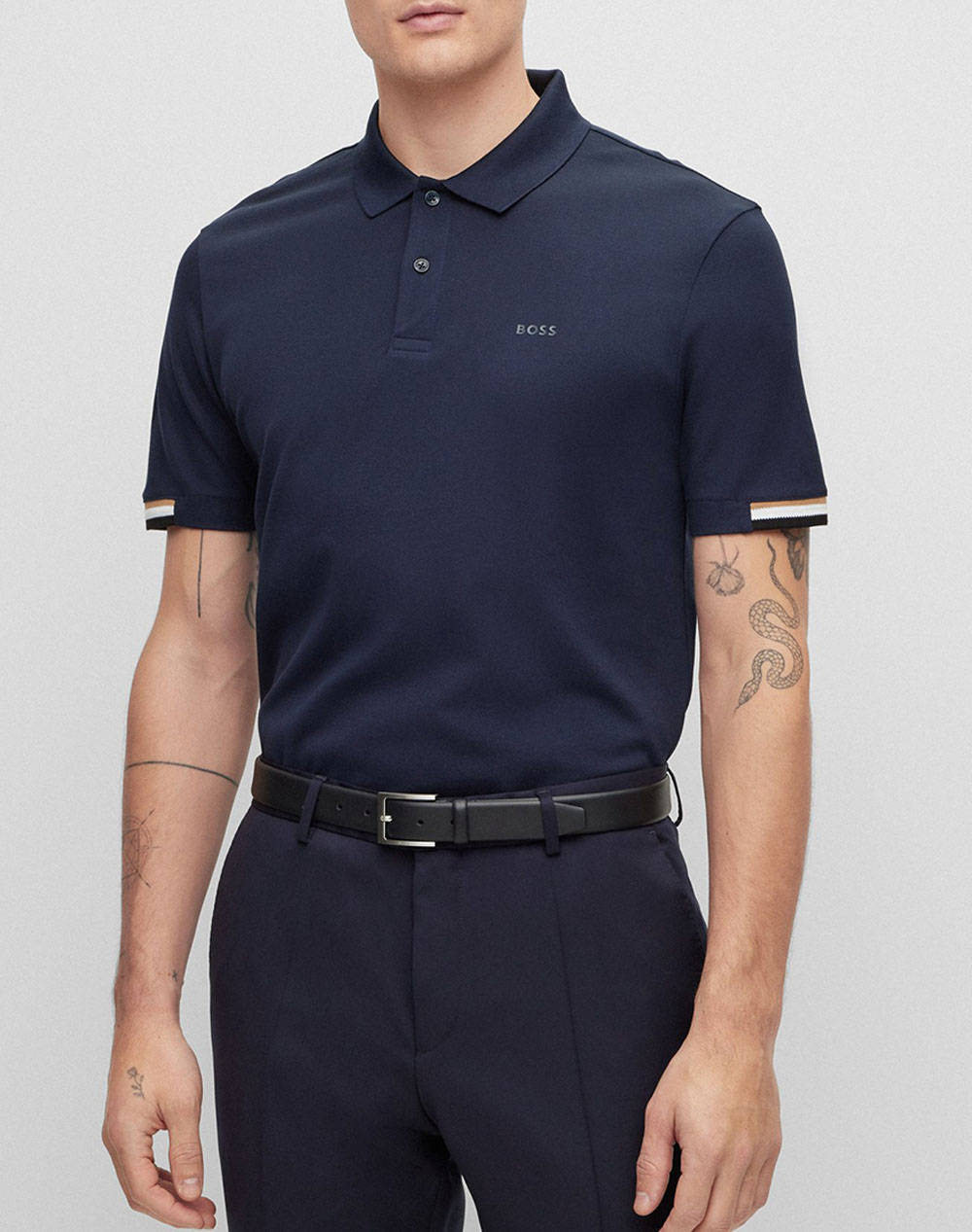 Boss Jersey Parlay 147 Men Clothes T Shirts & Sweatshirts Polo Darkblue Cotton 50467113 404 Male Polo Blue