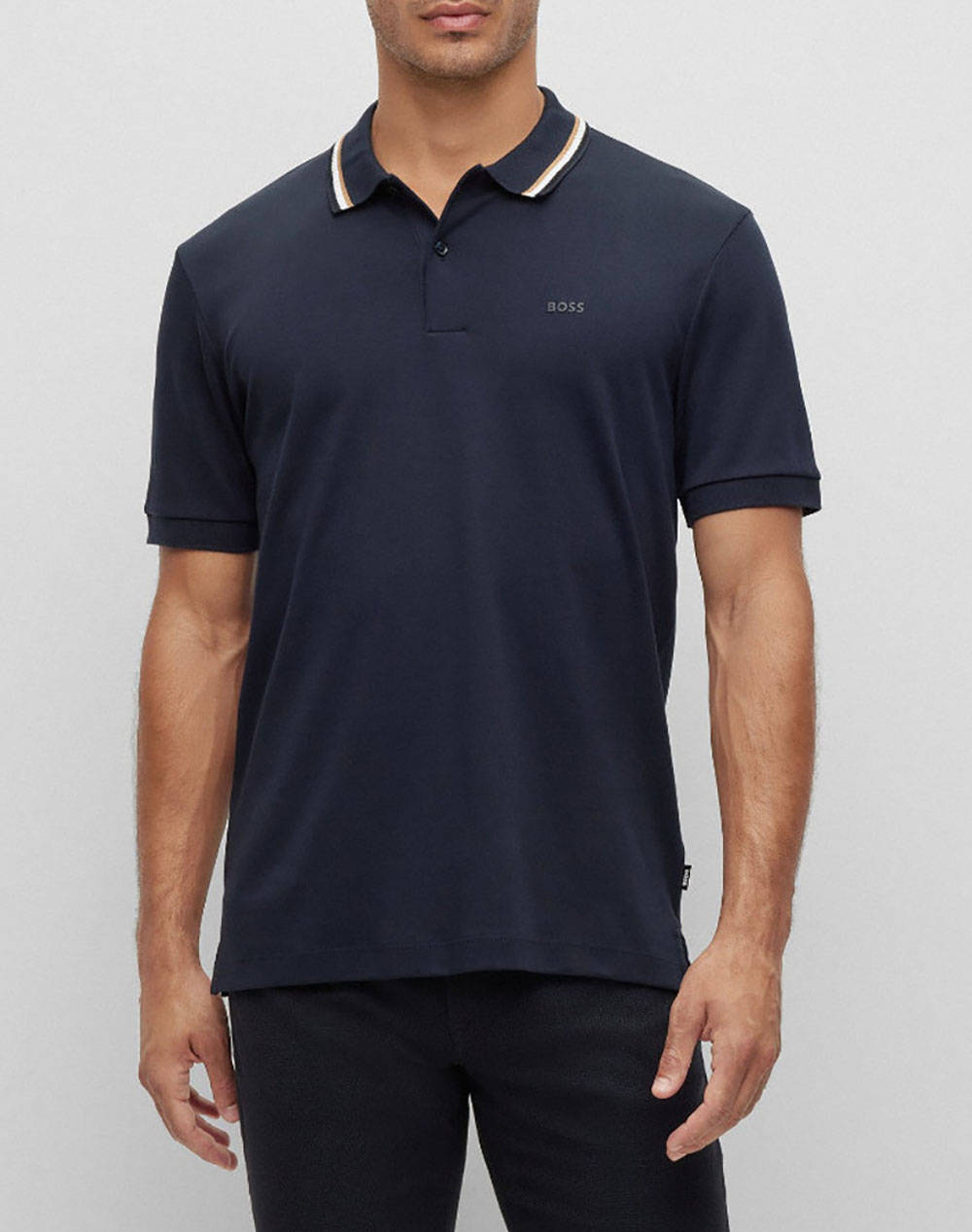 Boss Penrose 38 10228475 01 Men Clothes T Shirts & Sweatshirts Polo Darkblue Cotton 50469360 404 Male Polo Blue