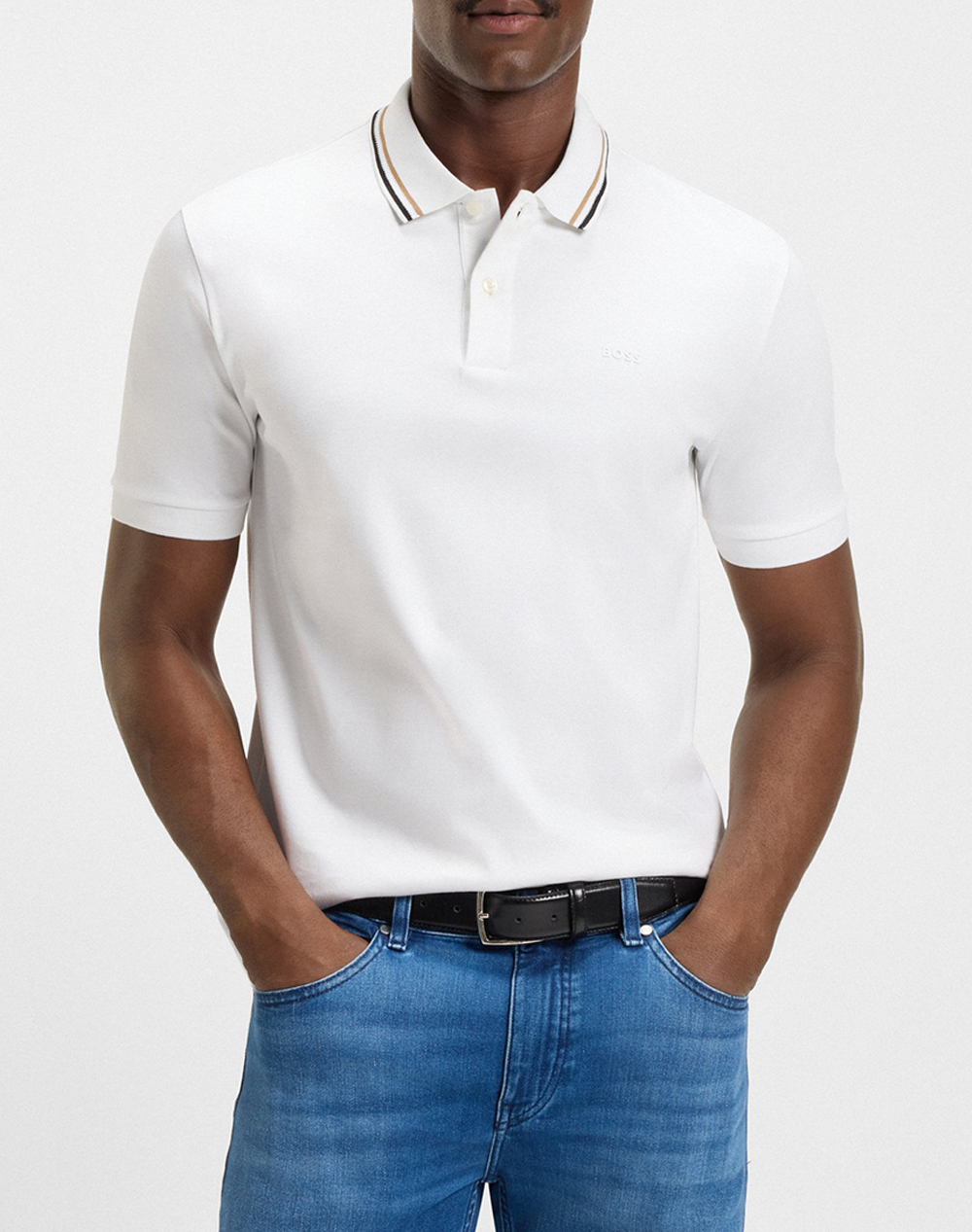 Boss Penrose 38 10228475 01 Ανδρας Ρουχα Μπλουζες Polo White Βαμβακι 50469360 100 100
