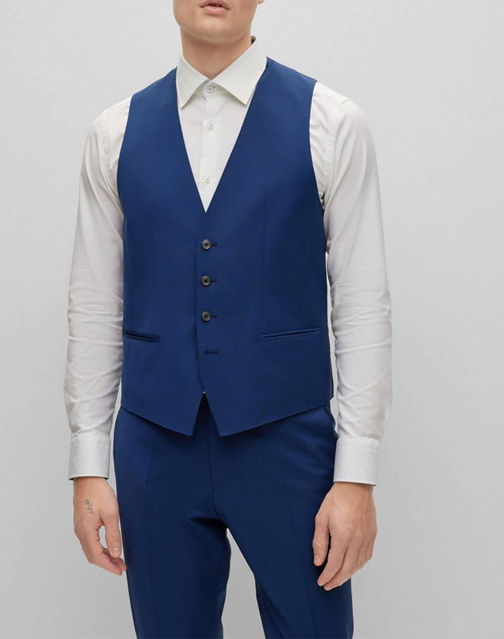 Boss Jacket H Huge Vs Mm C 224 Men Clothes Outerwear Vest Jackets Blue Wool,Elastic,Synthetic 50482736 463 Male Vest Jackets Blue