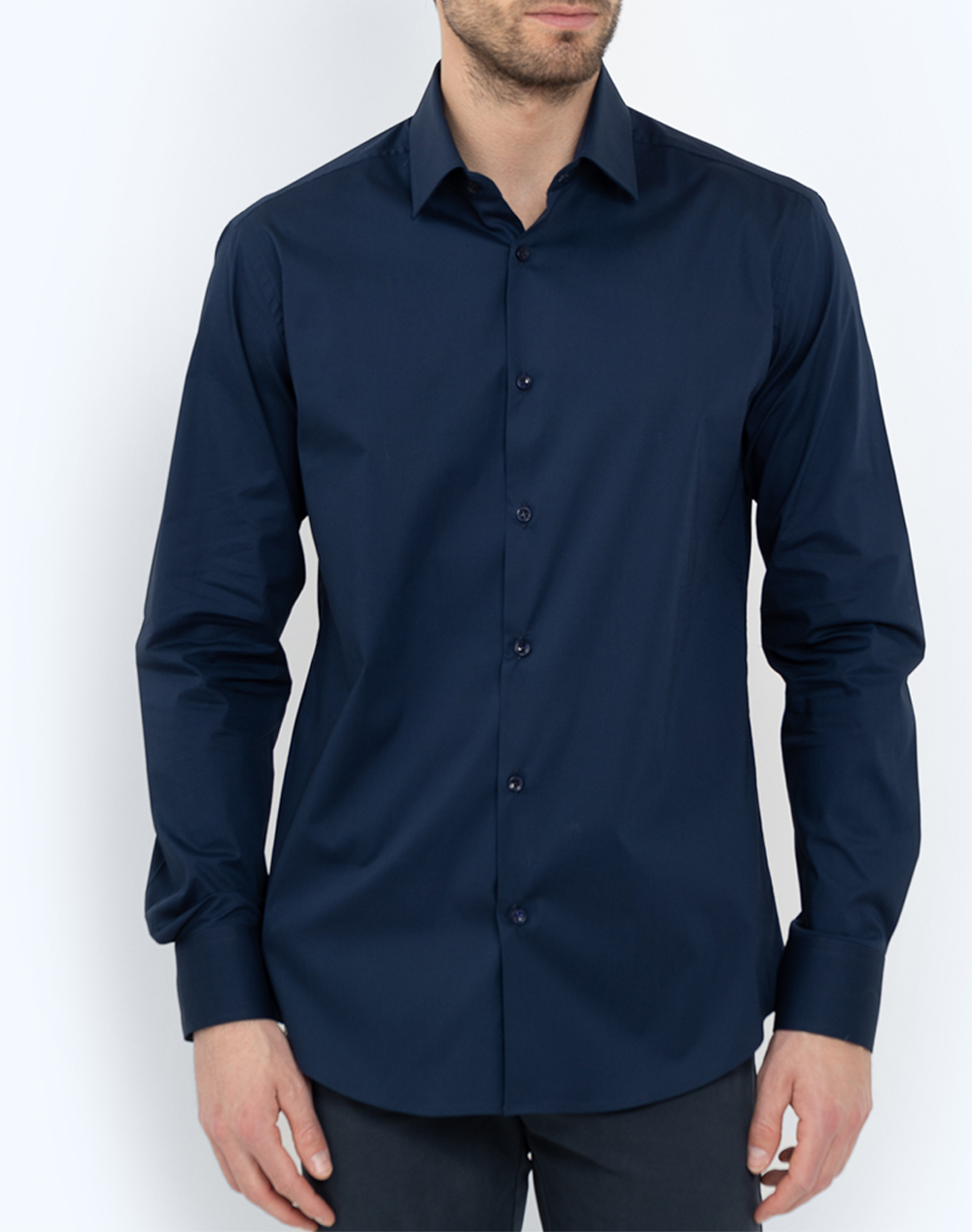 Bostonians Πουκαμισο Ποπλινα Slim Fit Plain Poplin Classic Slim Fit Ανδρας Ρουχα Πουκαμισα Blue Βαμβακι 3Acp0606 Blue