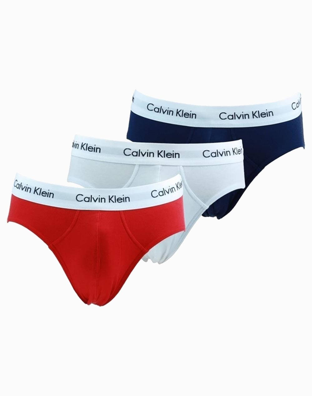 Calvin Klein Hip Brief 3Pk Men Underwear Briefs Briefs Multi Cotton,Synthetic 0000U2661G I03 Male Briefs