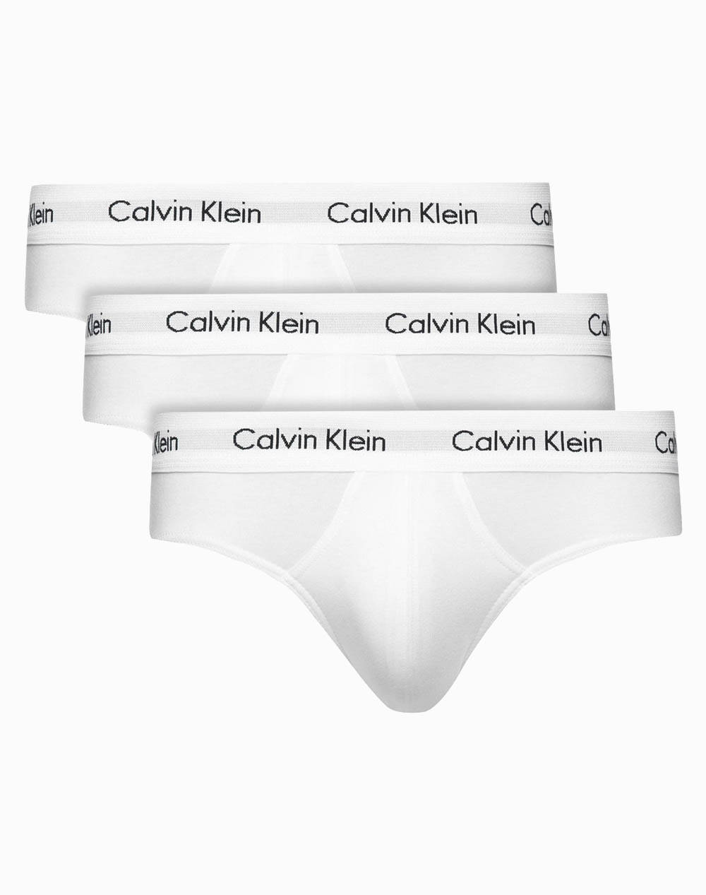 Calvin Klein Hip Brief 3Pk Men Underwear Briefs Briefs Totalwhite Cotton,Synthetic 0000U2661G 100 Male Briefs